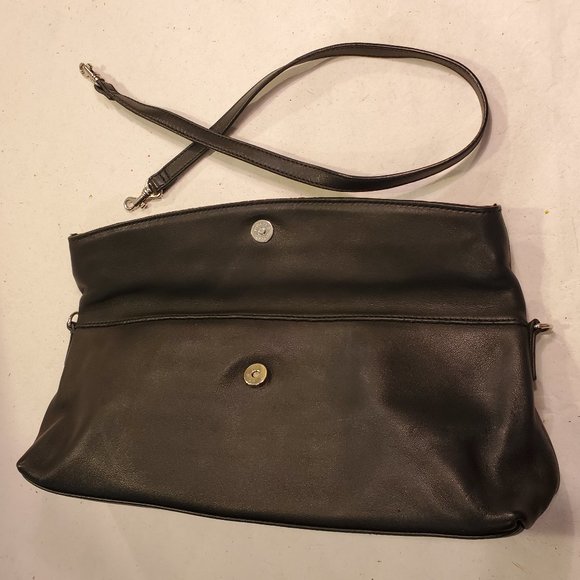 Maxx New York Handbag Black Leather Studded Clutch Purse Shoulder Bag - Picture 9 of 10